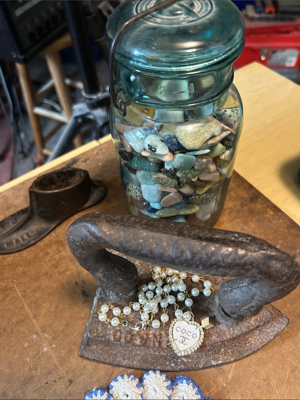 Authentic Designer Charm from a Zipper Pull on a Repurposed, Faux Pearl Chain - Picture 4 of 16